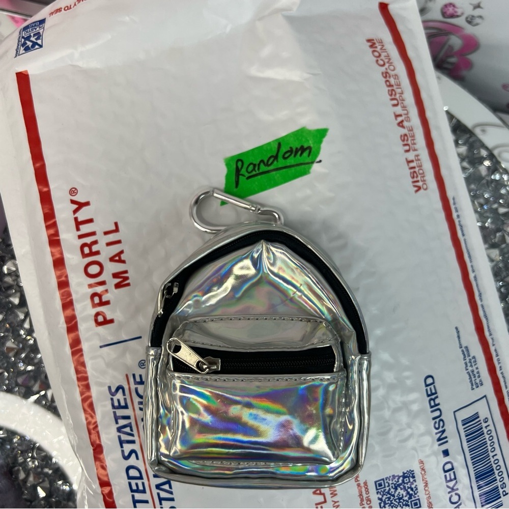 Holographic Mini Backpack Keychain - Silver - Picture 6 of 6